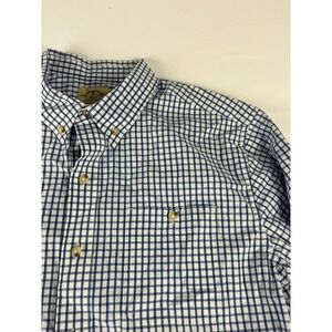 Blue Mountain Men Plaid Long Sleeve‎ Button Down Shirt Size L